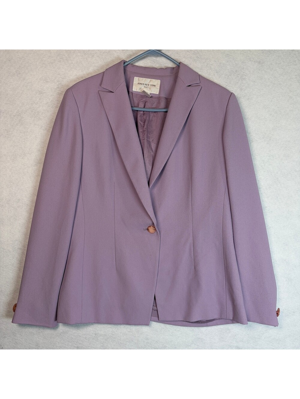 Vintage Jones New York Lilac Single Button Blazer Suit Jacket Size 14
